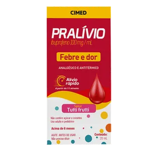 Analgésico e Antitérmico Pralívio 100mg/ml Tutti Frutti 20ml Suspensão Oral