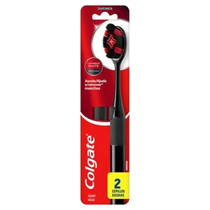 Escova de Dente Colgate Luminous White Charcoal Macia 2 Unidades