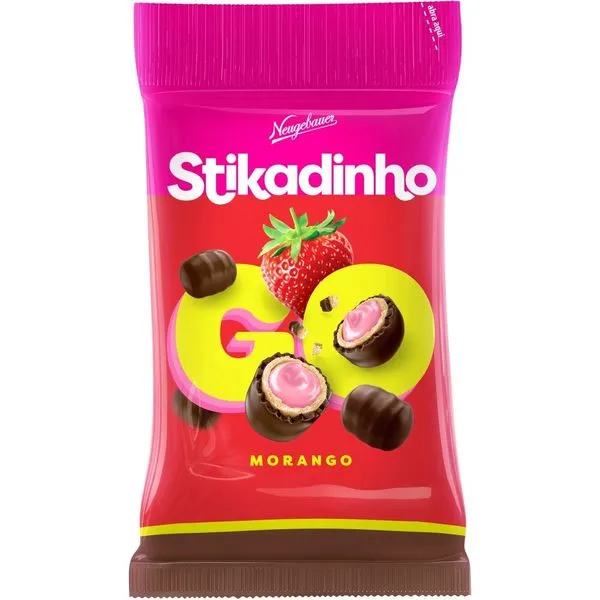 Chocolate Stikadinho Bibs Neugebauer Go Morango 40g CHOCO NEUGEBAUER STIKADINHO GO MORANGO 4
