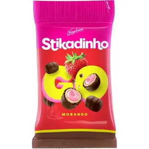 Chocolate Stikadinho Bibs Neugebauer Go Morango 40g CHOCO NEUGEBAUER STIKADINHO GO MORANGO 4