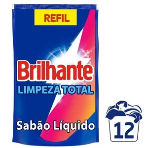 Lava-Roupas Líquido Brilhante Limpeza Total Sachê 900ml Refil