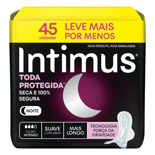 Absorvente Intimus Toda Protegida Noturno Suave Com Abas 45Und
