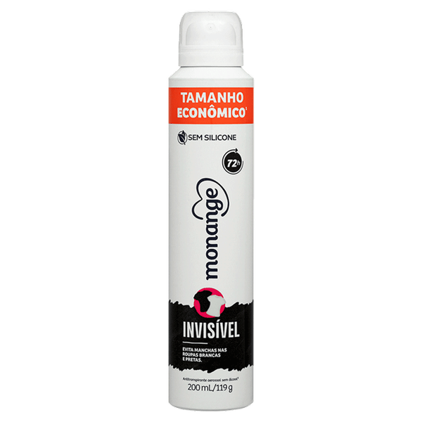 Desodorante Antitranspirante Monange Invisível 200ml Aerossol