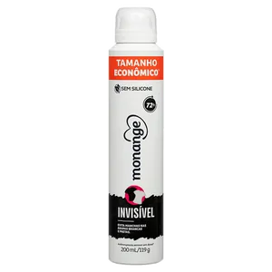 Desodorante Antitranspirante Monange Invisível 200ml Aerossol
