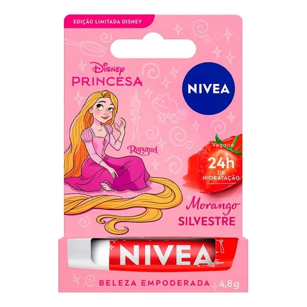 Hidratante Labial Nivea Morango Silvestre Ed. Limitada Disney® Princesa Rapunzel 4,8g