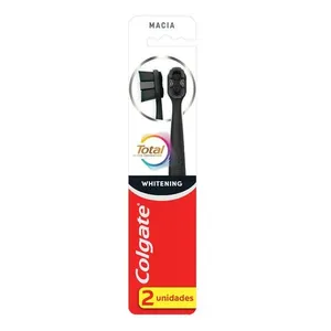 Escova de Dente Colgate Whitening Total Active Prevention Suave 2 Unidades