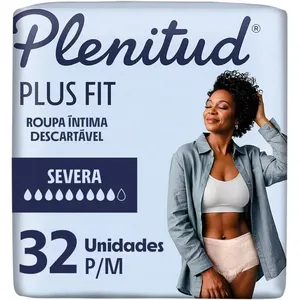 Roupa Íntima Descartável Plenitud Plus Fit P/M 32 Unidades