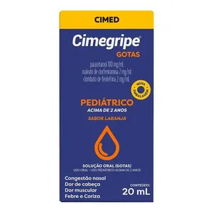 Analgésico, Antitérmico e Antigripal Cimegripe 100mg/ml + 2mg/ml + 2mg/ml 20ml