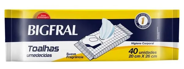 Toalhas Umedecidas Bigfral 40 Unidades TOALHA UMED BIGFRAL