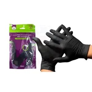 Luvas Nitrílica Sem Pó 10un Pretas Tamanho G Medix Polybag LUVAS NITRILICA MEDIX POLYBAG S/PO 10UN