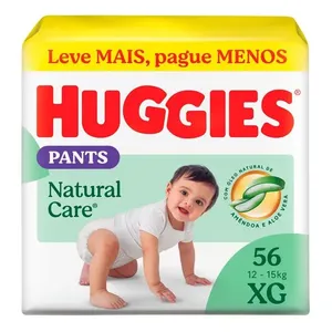 Fralda Huggies Pants Premium Natural Care XG 56 Unidades