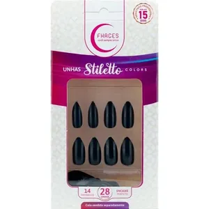 Unhas Postiças Fhaces Stiletto Colors Universo Black UNHAS POST FHACES STILETTO COLORS UNI