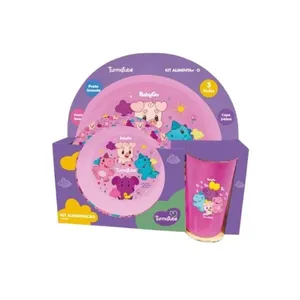 Kit Alimentação 3 Peças Turmatube Rosa KIT ALIMENTACAO BABYGO 3PCS TURMA TUBE R