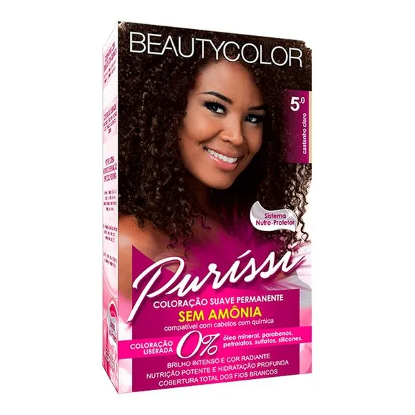 Coloração Permanente Beauty Color Tonalizante Castanho Claro 5.0