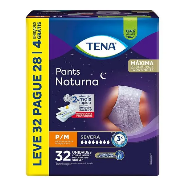 Roupa Íntima Tena Pants Noturna P/M 32 Unidades
