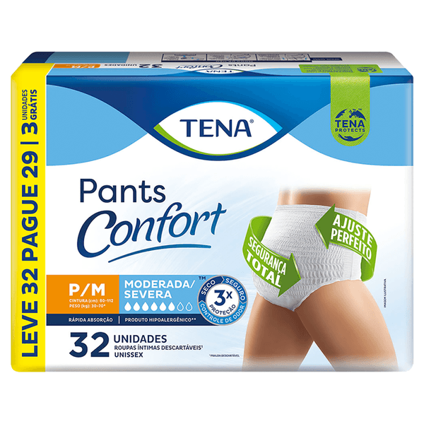 Roupa Íntima Tena Pants Confort P/M 32 Unidades