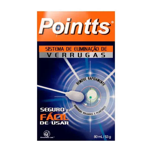 Antiverrugas Pointts Aerossol Dermatológico 80ml + 12 Aplicadores POINTTS ANTI VERRUGAS 12APLIC