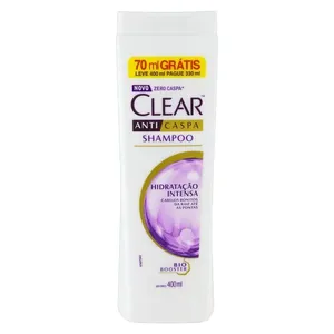 Shampoo Anticaspa Clear Hidratação Intensa Controle da Oleosidade 400ml