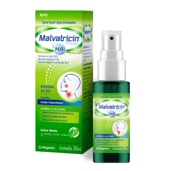 Malvatricin HA Fresh Spray Menta 30ml Megalabs MALVATRICIN HA FRESH SPRAY 30ML MENTA ME