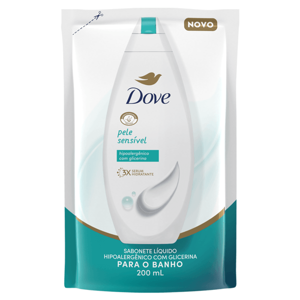 Sabonete Líquido Dove Pele Sensível com Glicerina Refil 200ml