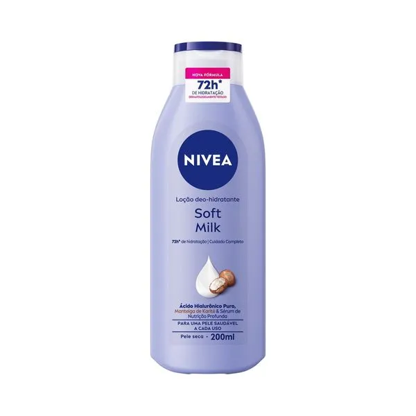 Loção Deo-Hidratante Nivea Soft Milk 200ml LC HID NIVEA 200ML S