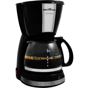 Cafeteira Britânia, Filtro Permanente e Colher Dosadora, Preta e Inox - CP15 110V