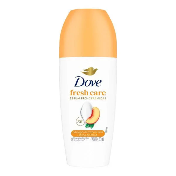 Antitranspirante Dove Fresh Pêssego & Leite de Arroz Roll-On 50ml