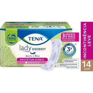 Protetor Diário Tena Lady Discreet Incontinência Urinária Leve 14 Unidades