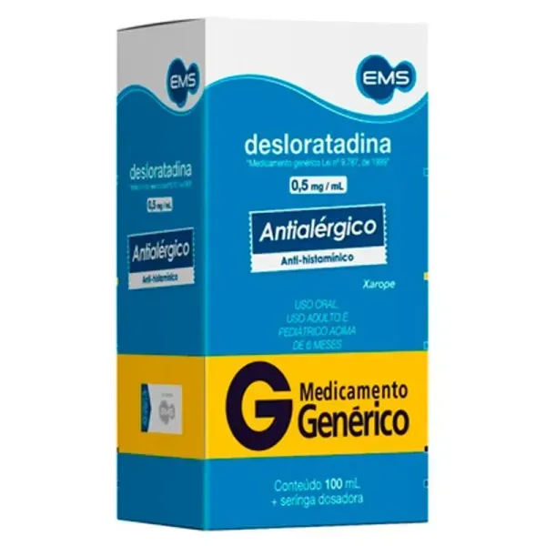 Xarope Desloratadina Genérico EMS 0,5mg/ml 100ml DESLORATADINA XPE 0,