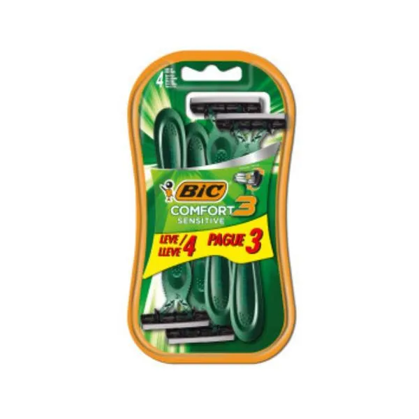 Aparelho de Barbear Descartável Bic Comfort 3 Sensitive 4 Unidades