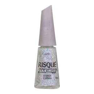 Esmalte Prata Glitter Risqué & Lollapalooza Brasil A Grade É Minha 8ml