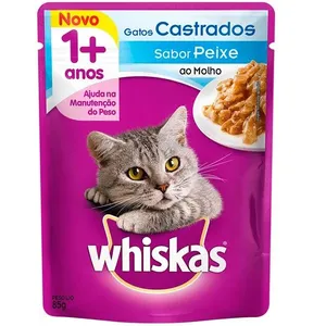 Ração para Gatos Whiskas Peixe ao Molho Sachê 85g