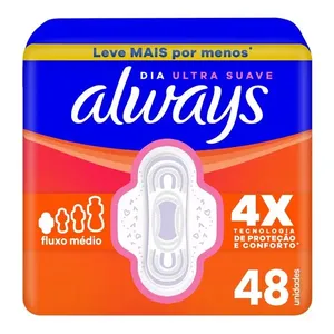 Absorvente Always Dia Ultra Suave Com Abas 48 Unidades
