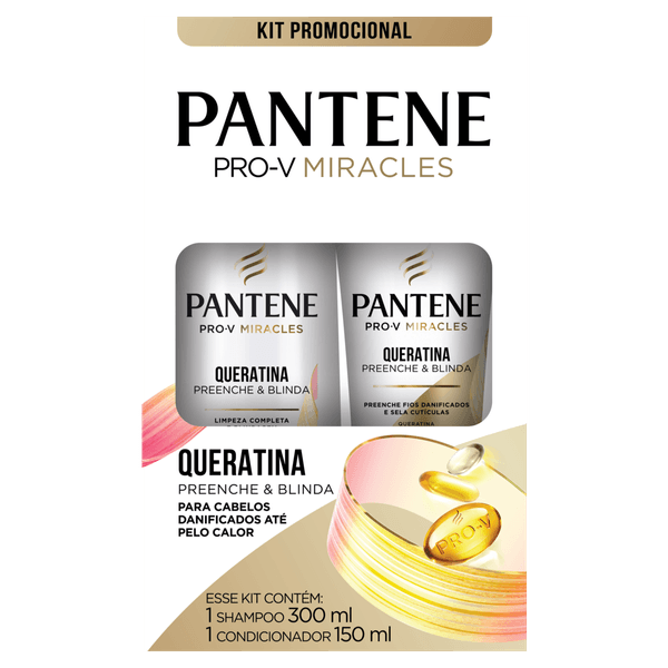 Kit Pantene Queratina Shampoo 300ml + Condicionador 150ml