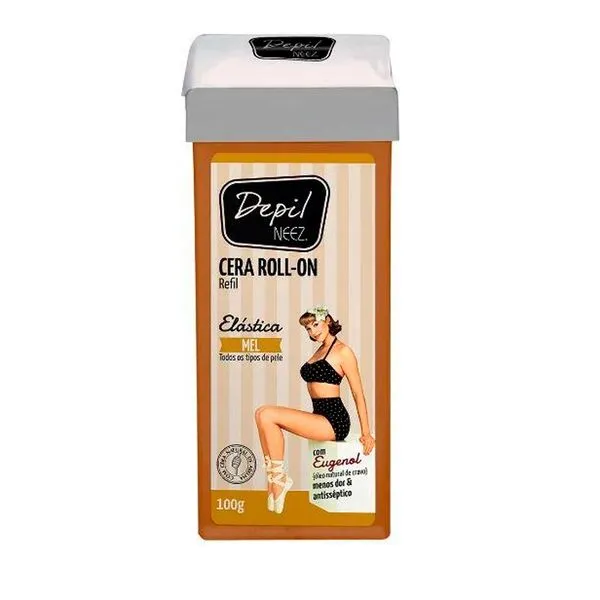 Cera Depilatória Roll On Neez Refil Mel 100g