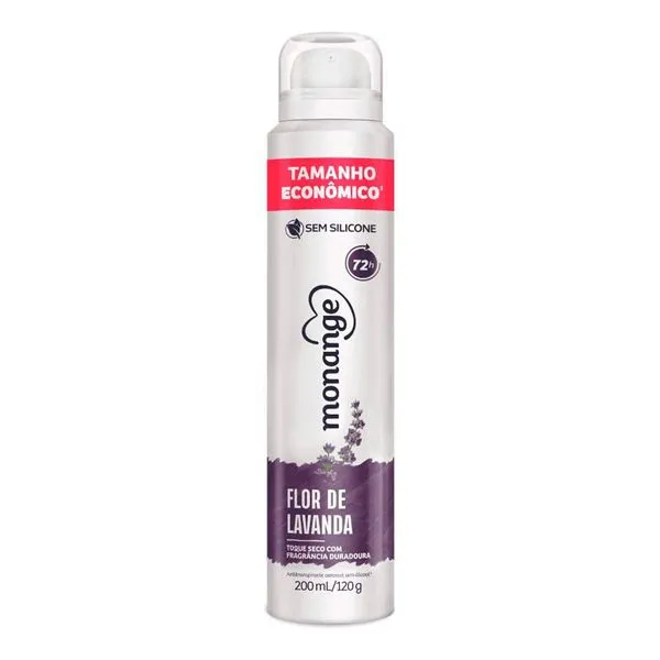 Desodorante Antitranspirante Monange Flor de Lavanda Feminino 200ml Aerossol