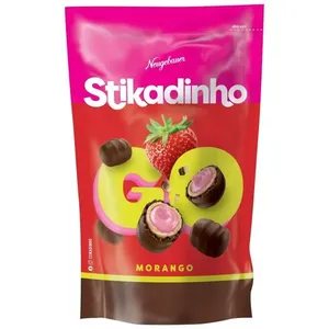Chocolate Stikadinho Bibs Neugebauer Go Morango 120g CHOCO NEUGEBAUER STIKADINHO GO POUCH 120