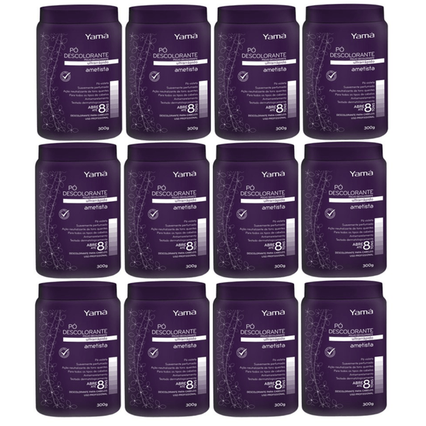 Kit Pó Descolorante Ametista Refil 300g com 12 unidades