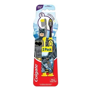 Escova Dental Infantil Colgate Smiles Batman & Mulher Maravilha 2 Unidades