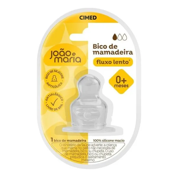 Bico de Mamadeira João e Maria Fluxo Lento BICO JOAO E MARIA ORTOD STANDARD FLUXO L