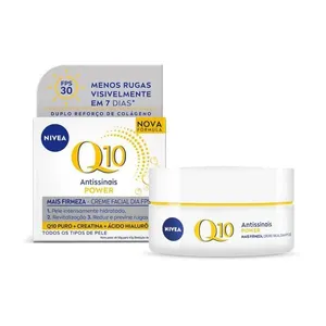 Creme Facial Antissinais Nivea Q10 Power Dia FPS 30 47g CR HID NIVEA 50G Q10 ANISSINAIS PELE SEC
