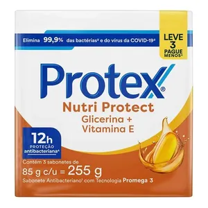 Sabonete Barra Protex Nutri Protect Glicerina + Vitamina E 3 Unidades De 85g