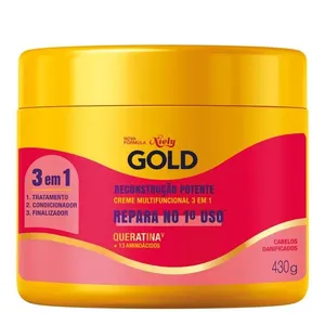Creme Multifuncional 3 em 1 Niely Gold Reconstrução Potente Pote 430g