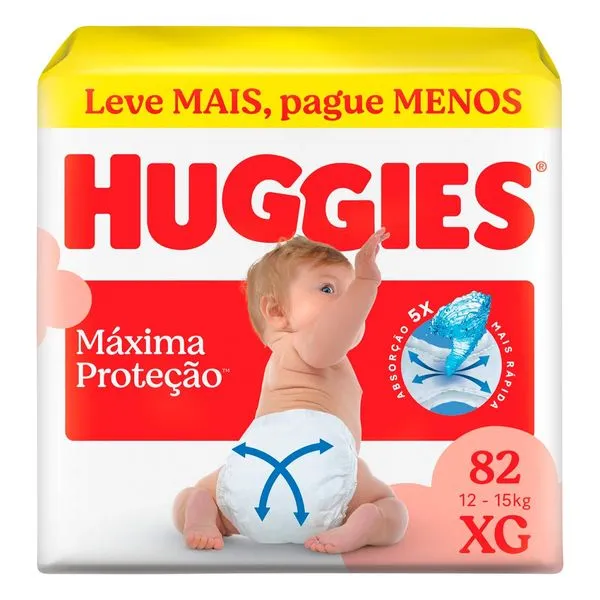 Fralda Huggies Máxima Proteção XG 82 Unidades