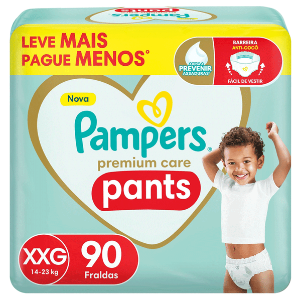Fralda Pampers Pants Premium Care Roupinha XXG 90 Unidades