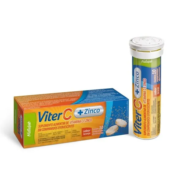 Viter C + Zinco 10 Comprimidos Efervescentes Natulab Novo VITER C+ZINCO 10CP EFERV NATULAB NOV