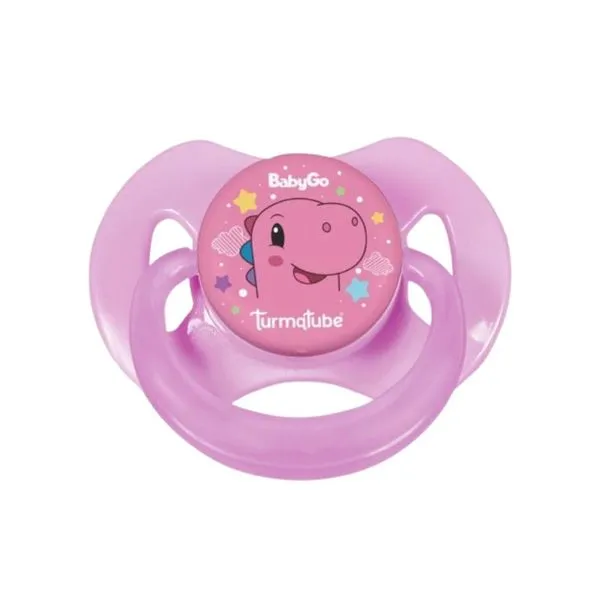 Chupeta com Capuz Bico Ortodôntico de Silicone Tamanho 1 Turmatube Rosa CHUPETA C/ CAPUZ BICO ORTO SIL T1TURMA T