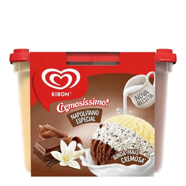 Sorvete Kibon Cremosissimo Napolitano Especial 2L