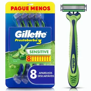 Aparelho de Barbear Descartável Gillette Prestobarba 3 Sensitive 8 Unidades