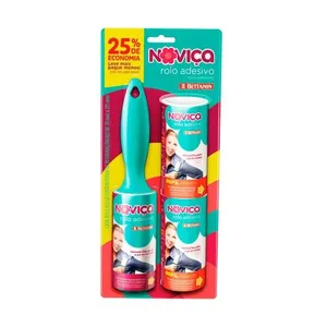 Kit Rolo Adesivo Tira Pelo Mais Dois Refis Noviça Bettanin Único